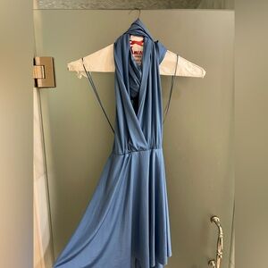 Mea Blue Halter Mini Dress